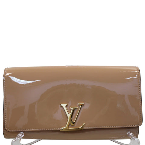 LOUIS VUITTON Louise Patent Leather Long Wallet Nude