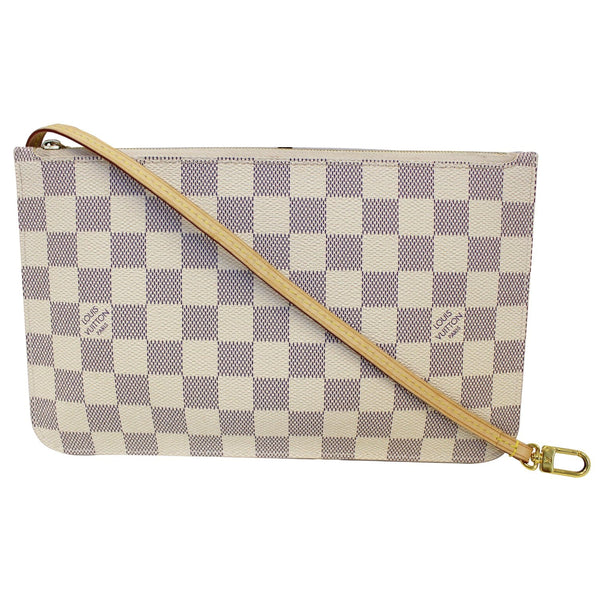 Louis Vuitton Neverfull MM Wristlet Damier Azur Pouch for sale