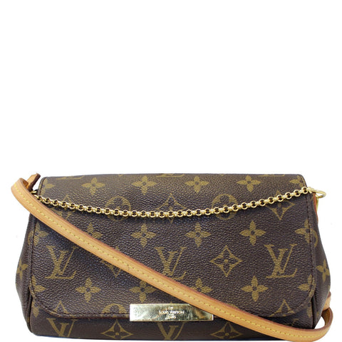 LOUIS VUITTON Favorite PM Monogram Canvas Crossbody Bag Brown