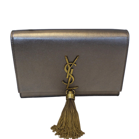 YVES SAINT LAURENT Small Kate Tassel Leather Shoulder Crossbody Bag Gold