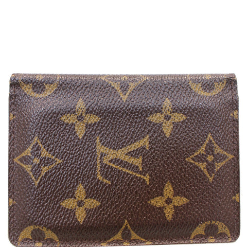 LOUIS VUITTON Pocket Organizer Monogram Canvas Wallet Brown
