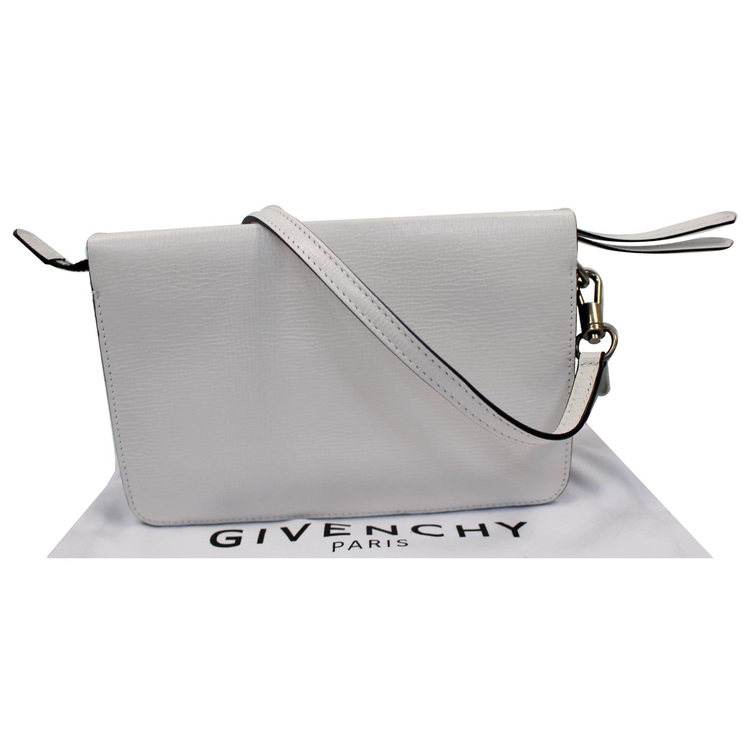 GIVENCHY Cross3 Two Tone Textured Leather Crossbody Bag WhiteUS