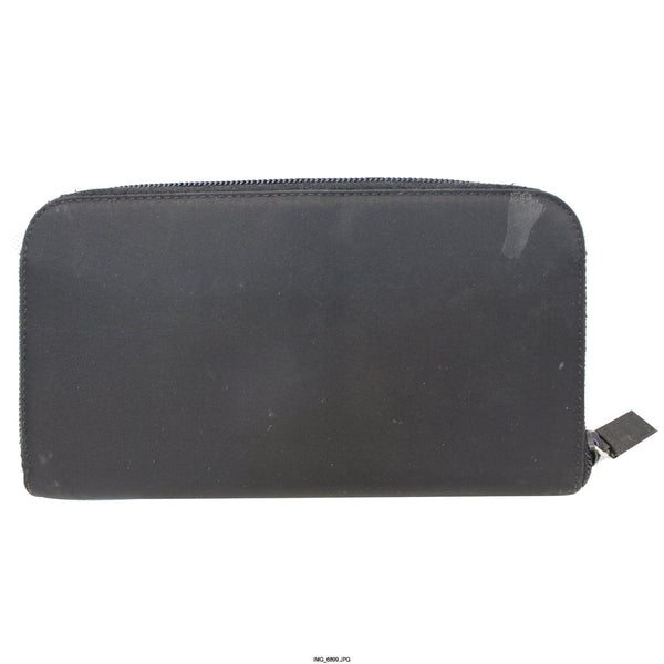 PRADA Black Nylon Zip Around Wallet