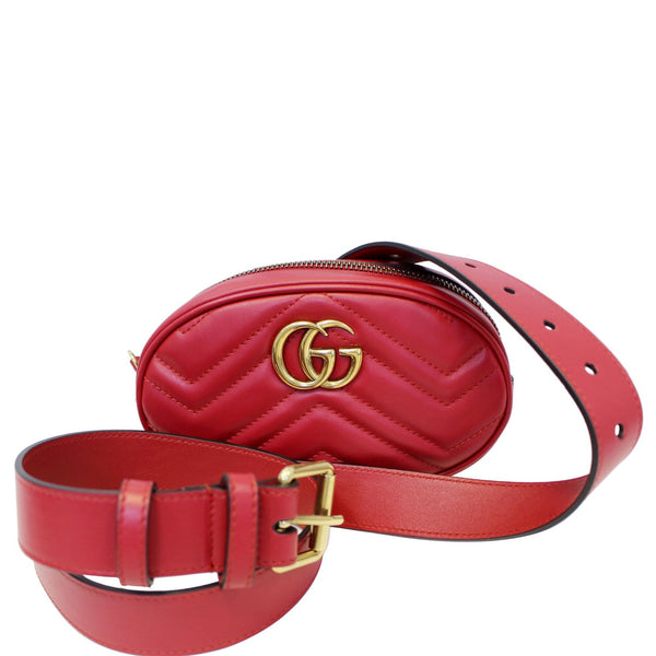 Gucci GG Marmont Matelasse Leather Belt Bag - front view