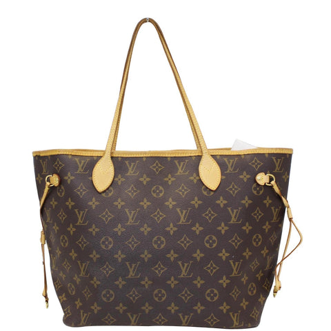 LOUIS VUITTON Neverfull MM Monogram Canvas Tote Shoulder Bag Brown