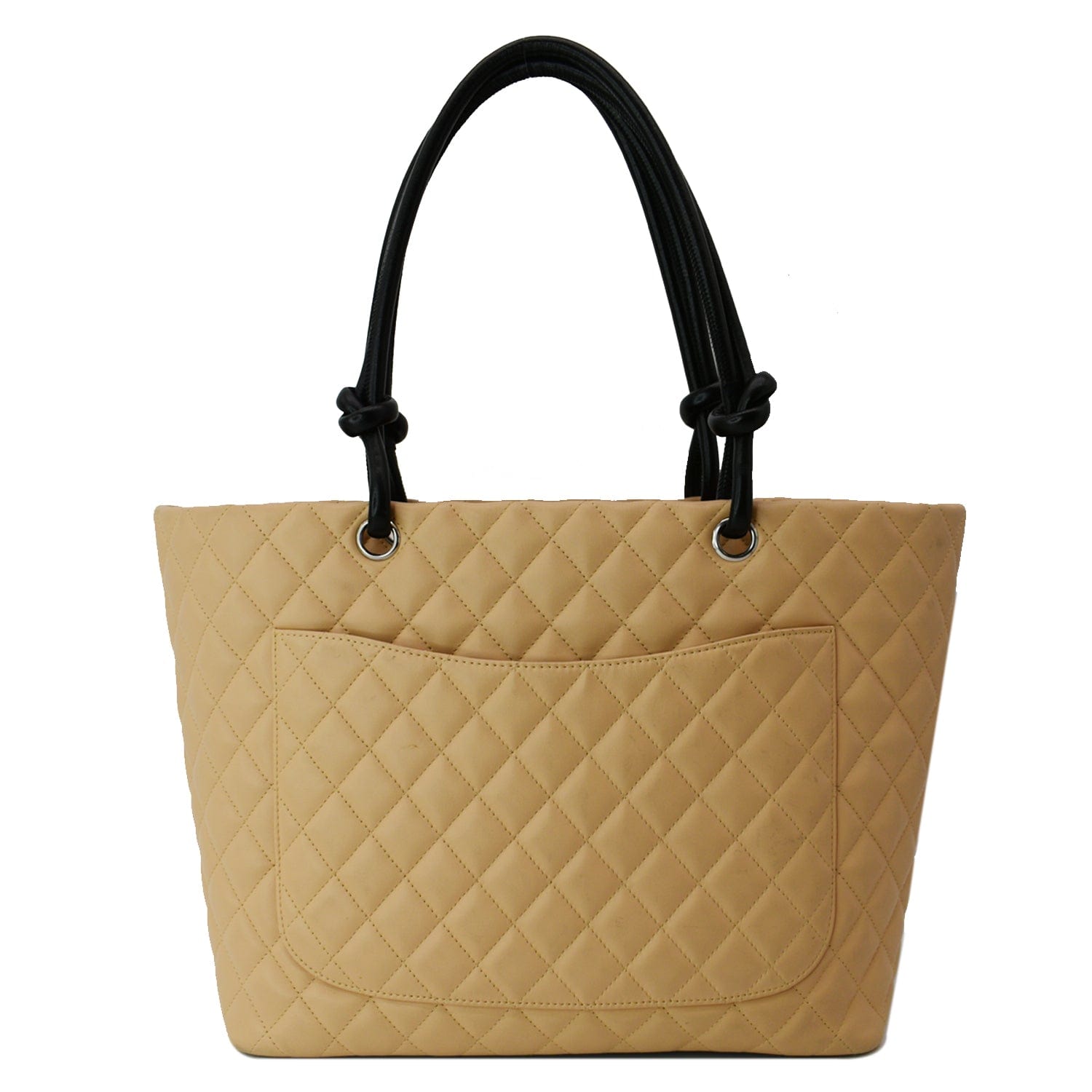 CHANEL Beige Quilted Leather Ligne Cambon Large Tote Bag E4088