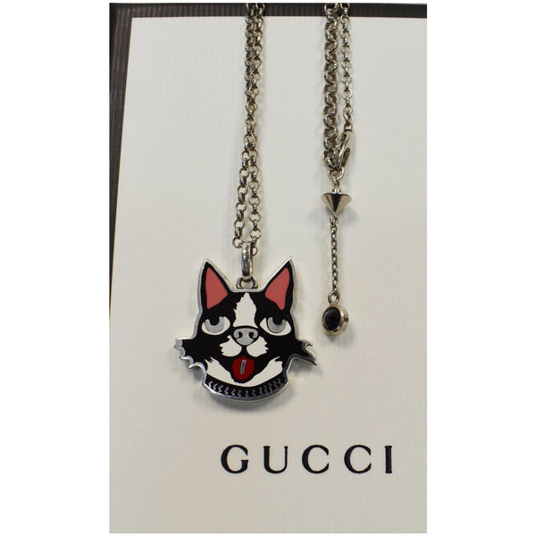 Gucci Sterling Enamel Bosco Pendant Necklace
