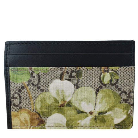 GUCCI Blooms GG Supreme Monogram Card Case Beige 409461