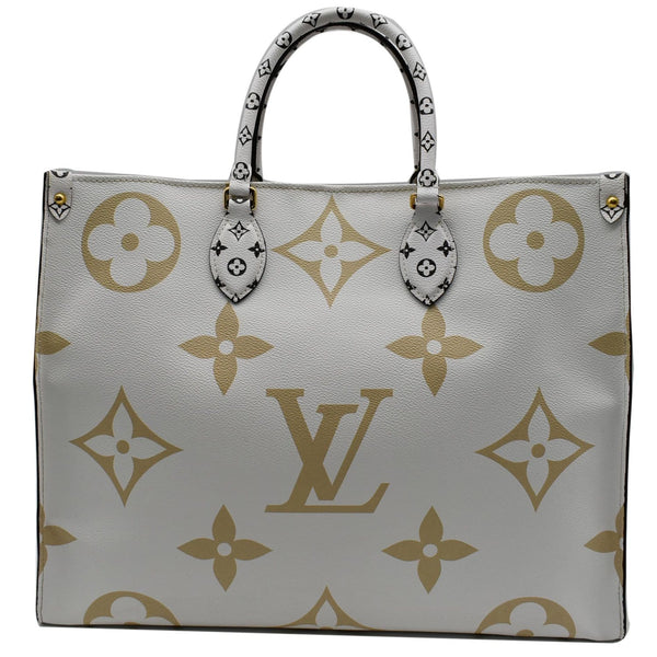 LOUIS VUITTON Onthego GM Giant Monogram Canvas Tote Shoulder Bag Khaki Green