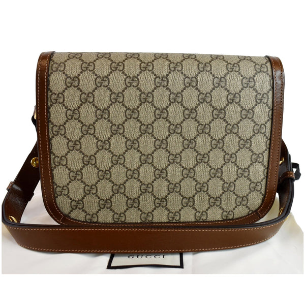 GUCCI Horsebit 1955 GG Supreme Canvas Shoulder Bag Beige 602204