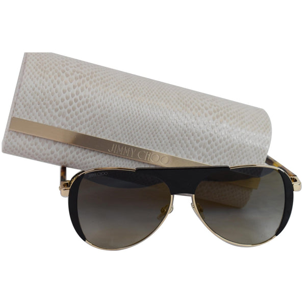 JIMMY CHOO 56 mm Gold Aviator Sunglasses RAVE/S J5G 55