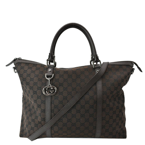 GUCCI GG Guccissima Canvas Leather Tote Brown 339550