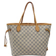 LOUIS VUITTON Neverfull MM Damier Azur Tote Bag Rose Ballerine