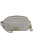 PRADA Lux Pochette Cammeo Saffiano Leather Pouch Bag Talco - Last Call