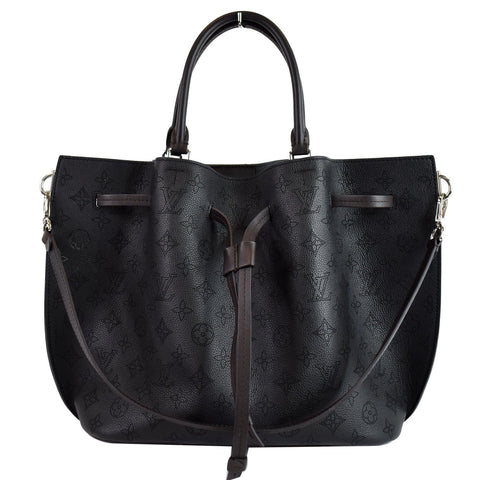 LOUIS VUITTON Girolata Monogram Mahina Leather Shoulder Bag Black