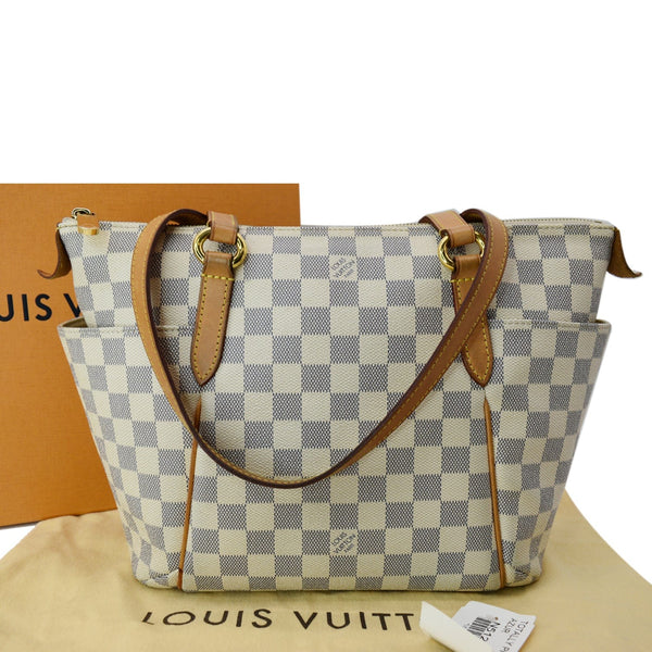 LOUIS VUITTON Totally PM Damier Azur Shoulder Bag White