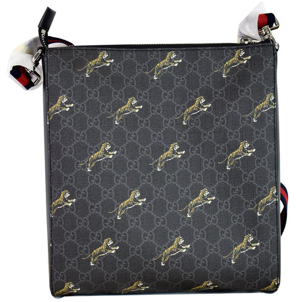 GUCCI Bestiary Tigers GG Supreme Square Messenger Bag Black 474137