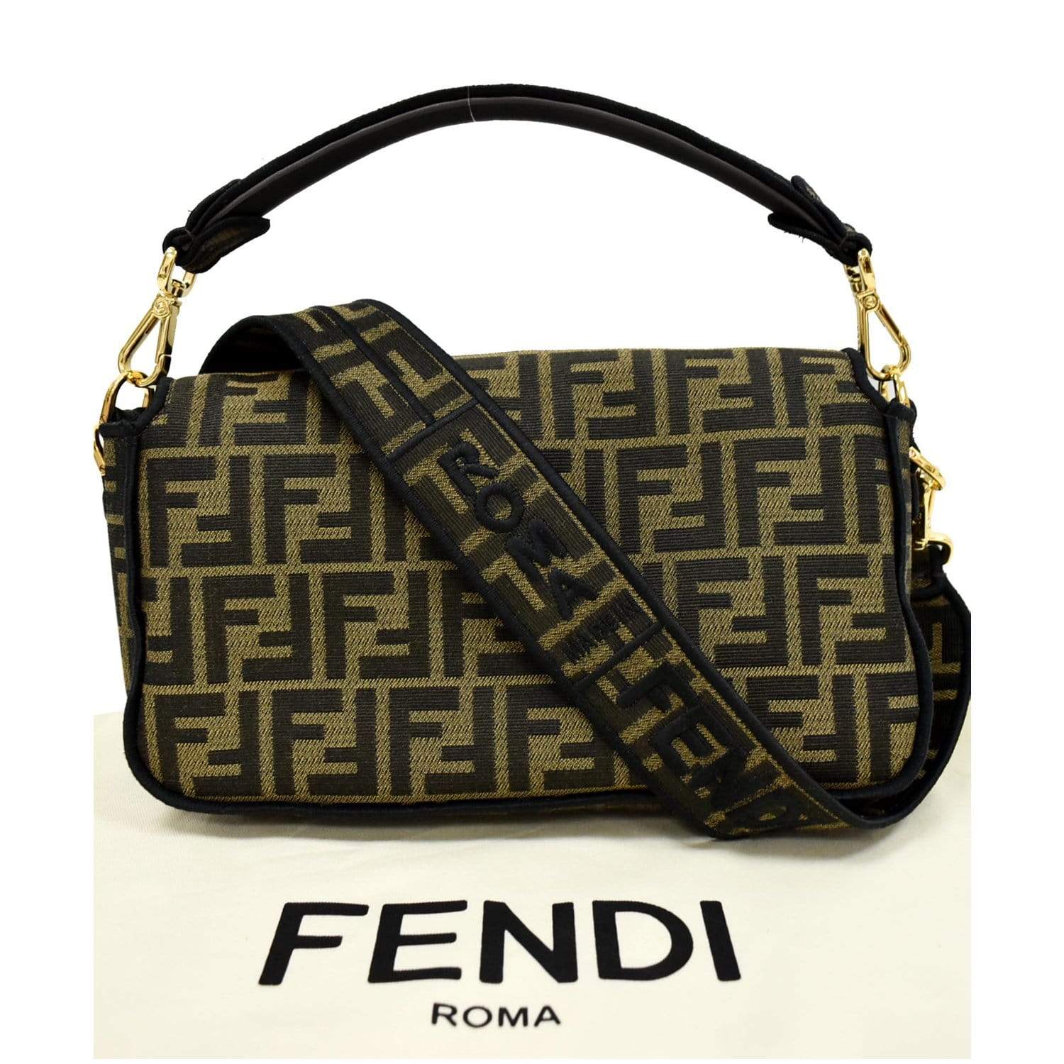 AUTHENTIC FENDI ZUCCA MINI BAGUETTE BAG SMALL SHOULDER BAG MADE IN ITALY  VINTAGE