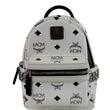 MCM Stark Side Stud Mini Visetos Logo Leather Backpack Bag White
