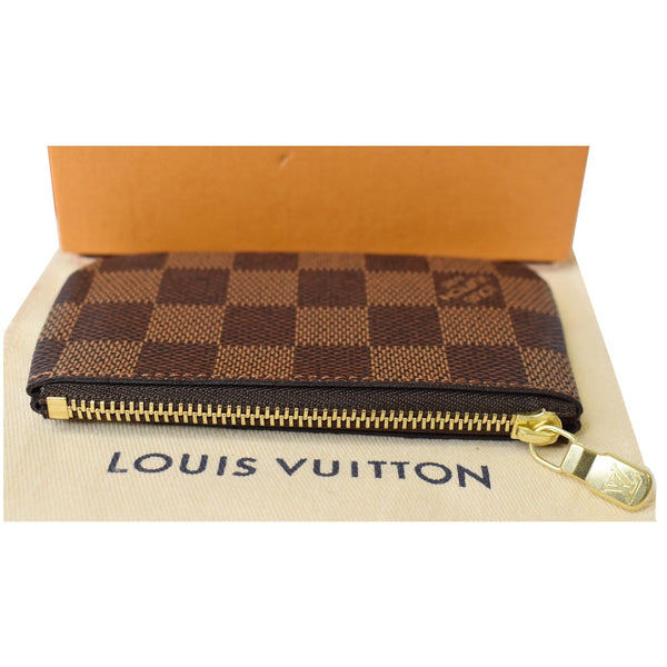 Louis Vuitton Pochette Key Cles Damier Ebene Coin Case - zip closed view