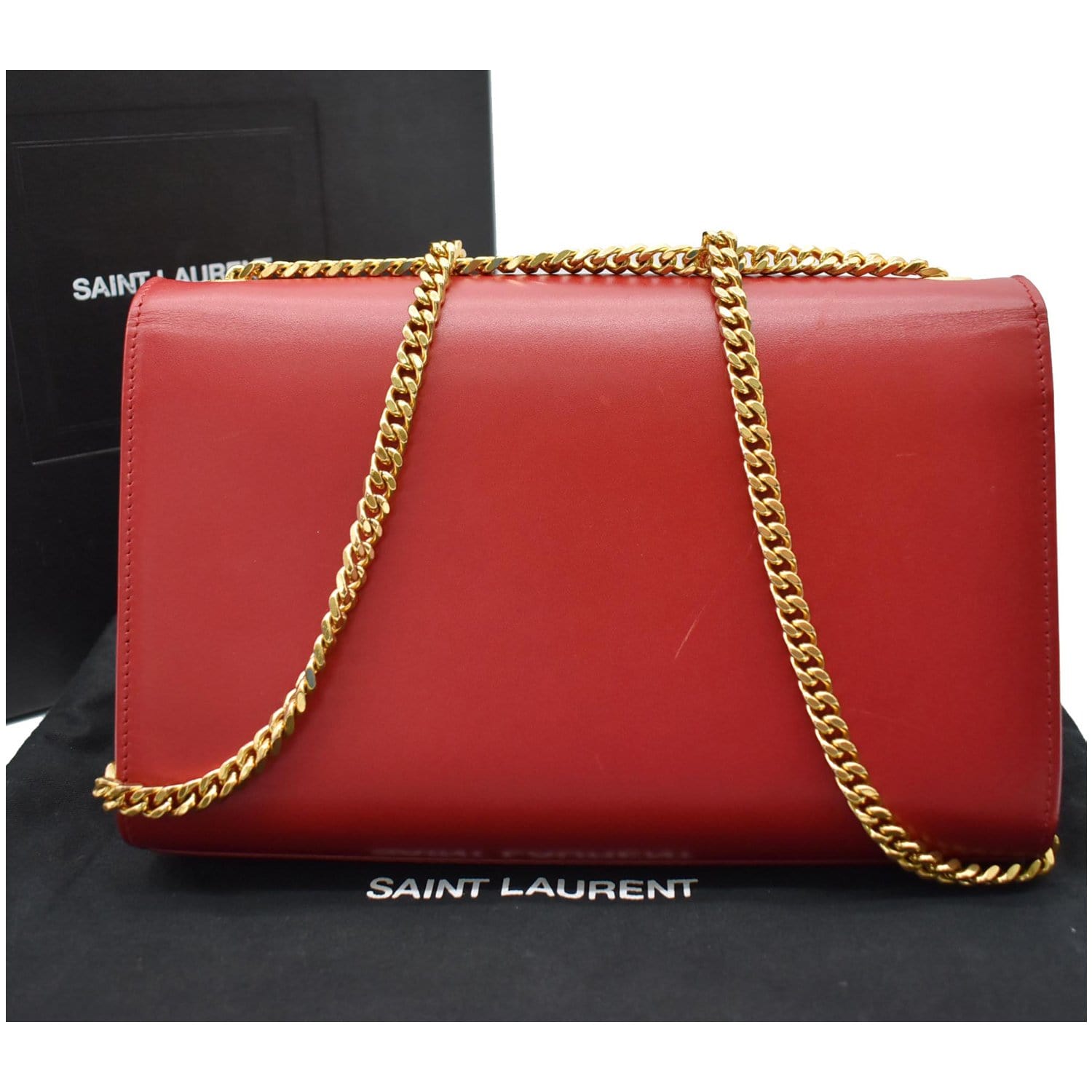 Saint Laurent Red Leather Small Kate Tassel Crossbody Bag at 1stDibs