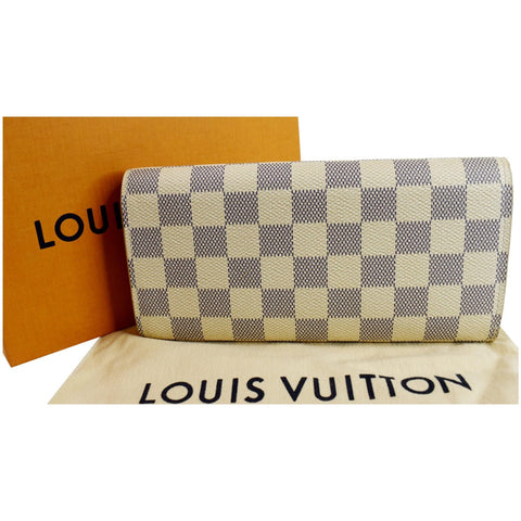 LOUIS VUITTON Emilie Damier Azur Wallet White