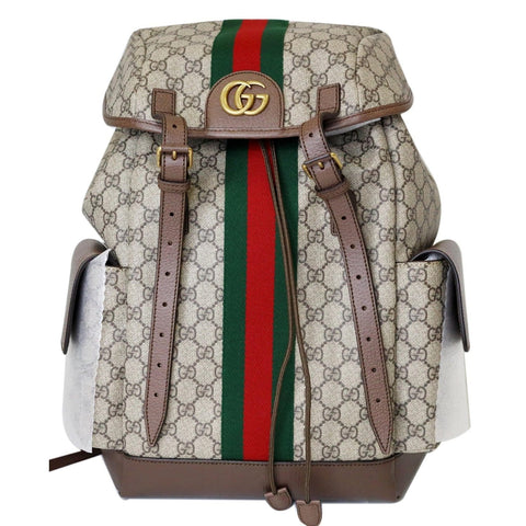 GUCCI Ophidia GG Medium Supreme Canvas Backpack Beige/Ebony 598140 - 15% OFF