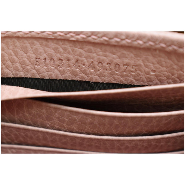 GUCCI Dollar Interlocking G Calfskin Leather Chain Wallet Crossbody Bag Soft Pink 510314