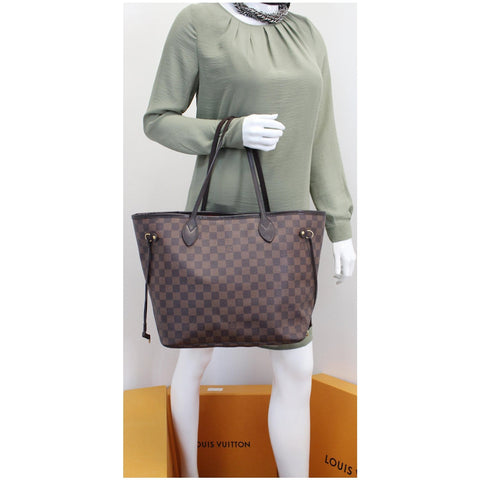 Louis Vuitton Neverfull MM Damier Ebene Handbag 