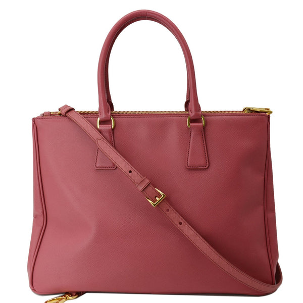 PRADA Galleria Large Double Zip Saffiano Leather Tote Bag Pink