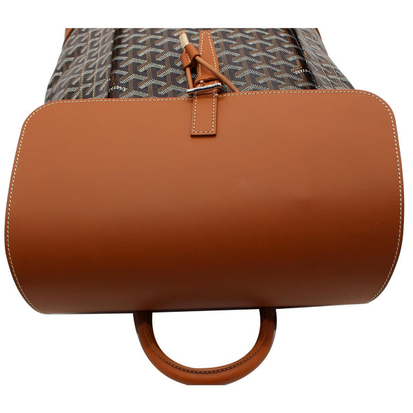 GOYARD Alpin MM Goyardine Canvas Leather Backpack Bag Tan