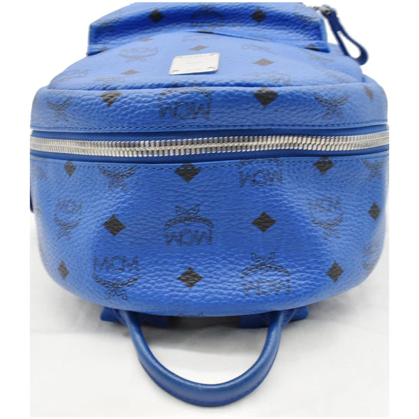 MCM Stark Classic Small Visetos Canvas Backpack Bag Blue