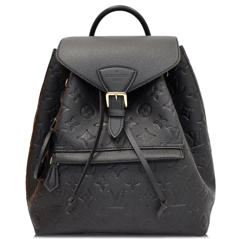 LOUIS VUITTON Montsouris Monogram Empreinte Leather Backpack Black