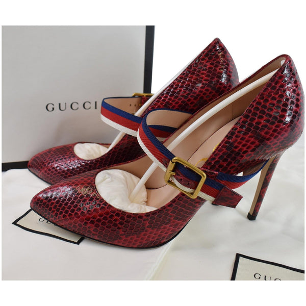 Gucci Sylvie Pumps Python Leather Multicolor SKIN