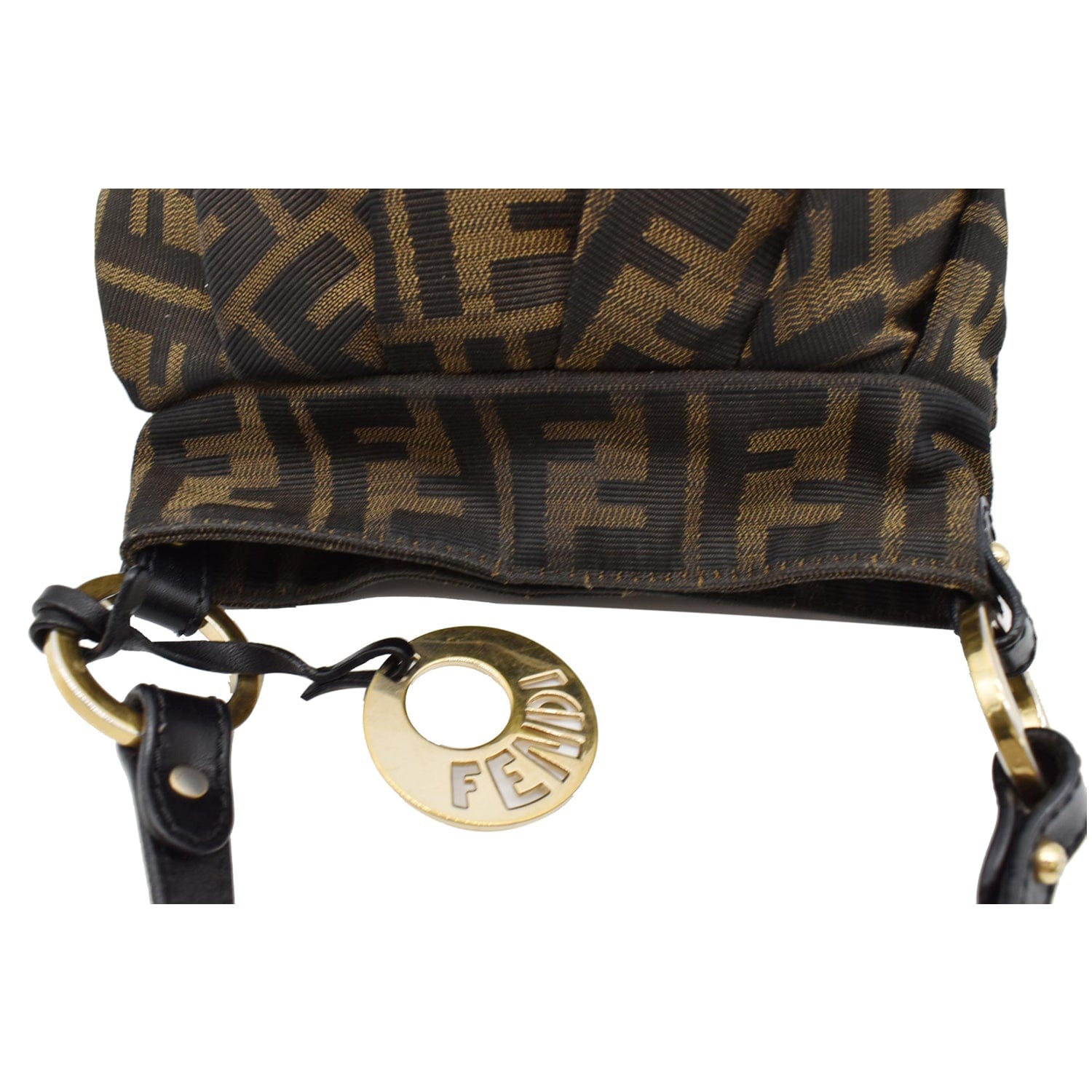 Fendi Vintage Black & Brown Zucca Jacquard Canvas Handbag 