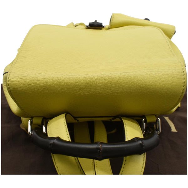 Gucci Bamboo Pebbled Leather Backpack Bag - top handle