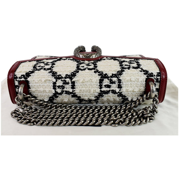 GUCCI Dionysus GG Tweed Small Shoulder Bag Cerise 400249