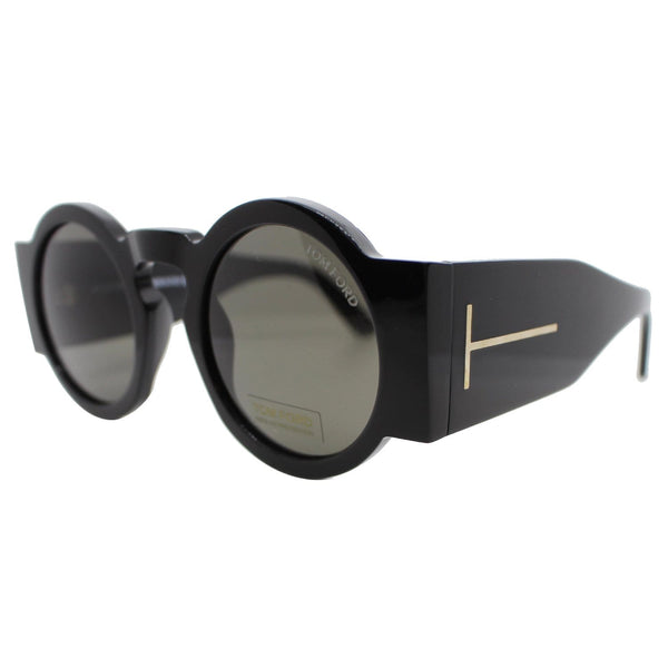 Tom Ford FT0603 01A 47 Tatiana Shiny Black Sunglasses Smoke Lens