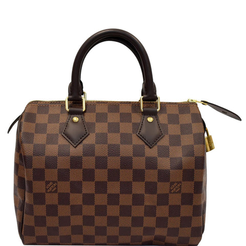 LOUIS VUITTON Speedy 25 Damier Ebene Satchel Bag Brown