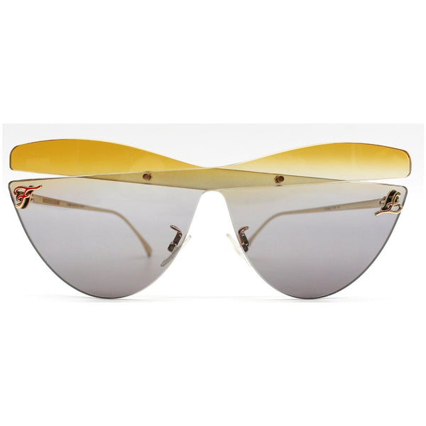 FENDI FF 0400/S 0XYO/9O Gold Sunglasses Dark Gray Gradient Lens