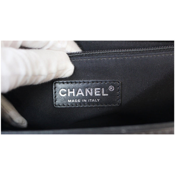 CHANEL Bi-Color Large Boy Flap Quilted Lambskin Leather Shoulder Bag Beige