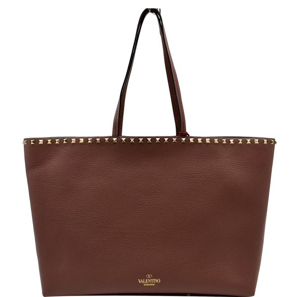 Valentino Garavani Rockstud Textured Leather Shopping Bag