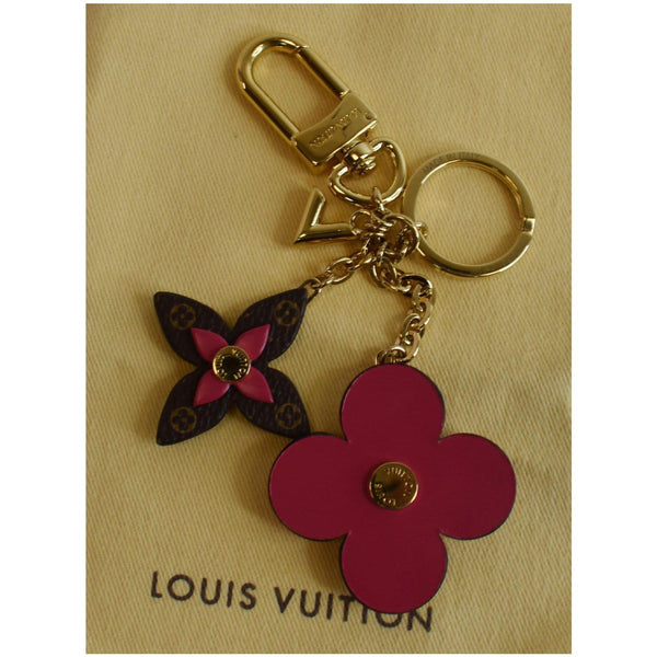 LOUIS VUITTON Monogram Blooming Flowers BB Bag Charm Key Holder Red