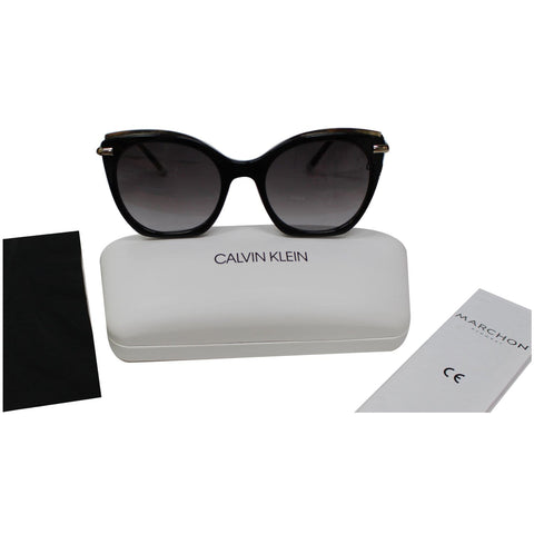 Calvin Klein CK1238S 001 53 Cat Eye Women Black Sunglasses Grey Lens