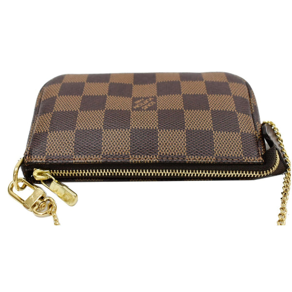 LOUIS VUITTON Mini Pochette Damier Ebene Accessories Pouch Brown