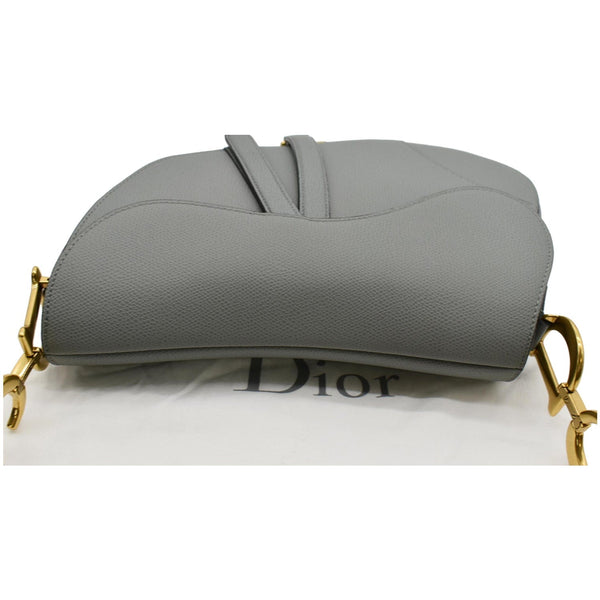 CHRISTIAN DIOR Saddle Leather Shoulder Bag Grey