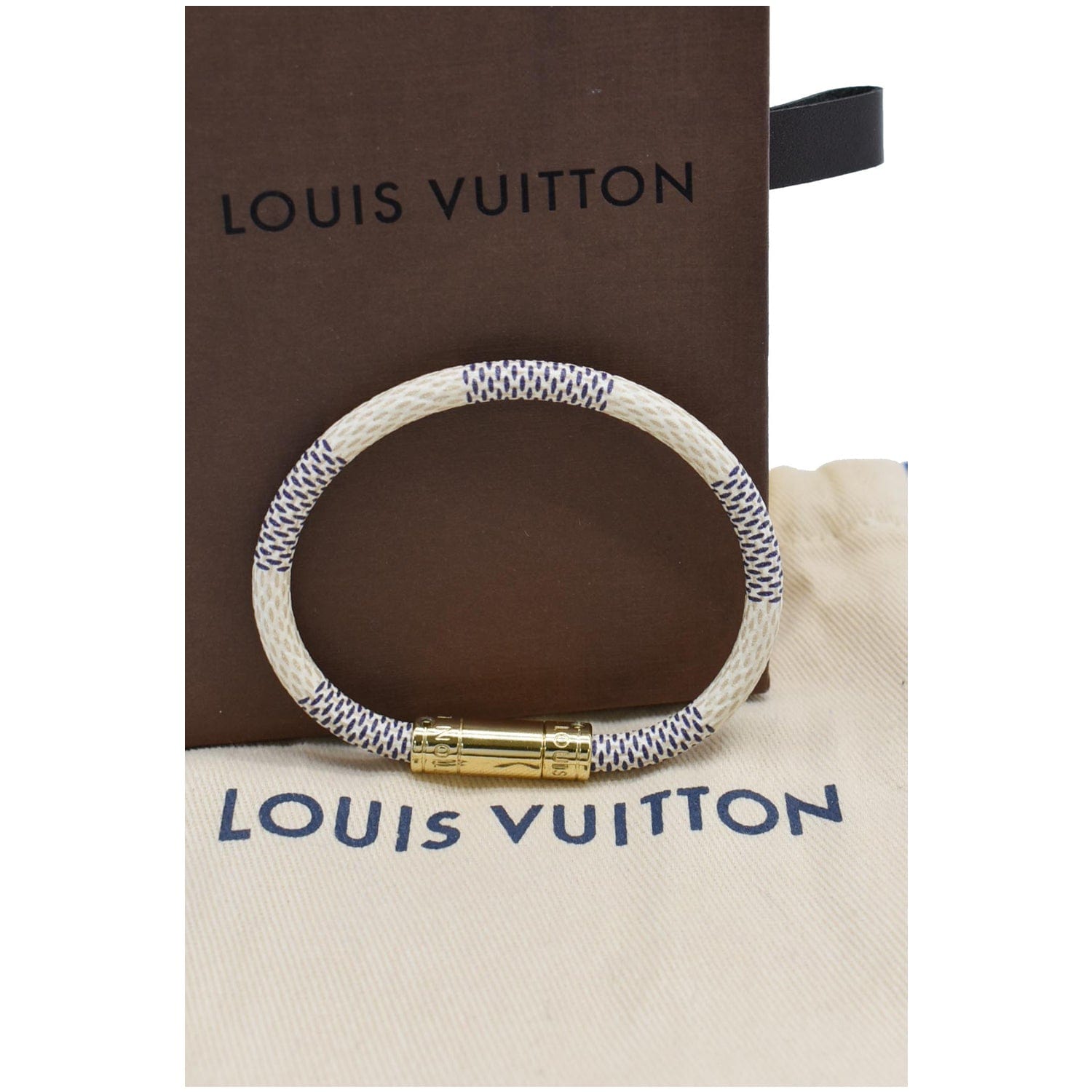 engagement fænomen Sidst LOUIS VUITTON Keep It Damier Canvas Bracelet White - 20% OFF