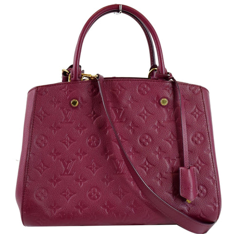 LOUIS VUITTON Montaigne MM Monogram Empreinte Shoulder Bag Raisin