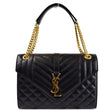 YVES SAINT LAURENT Envelope Medium Chain Leather Shoulder Bag Black