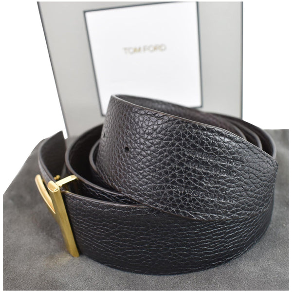 TOM FORD T Icon Reversible Leather Belt Black Size 95